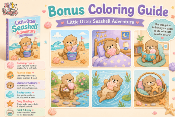 Little Otter Seashell Adventure Coloring