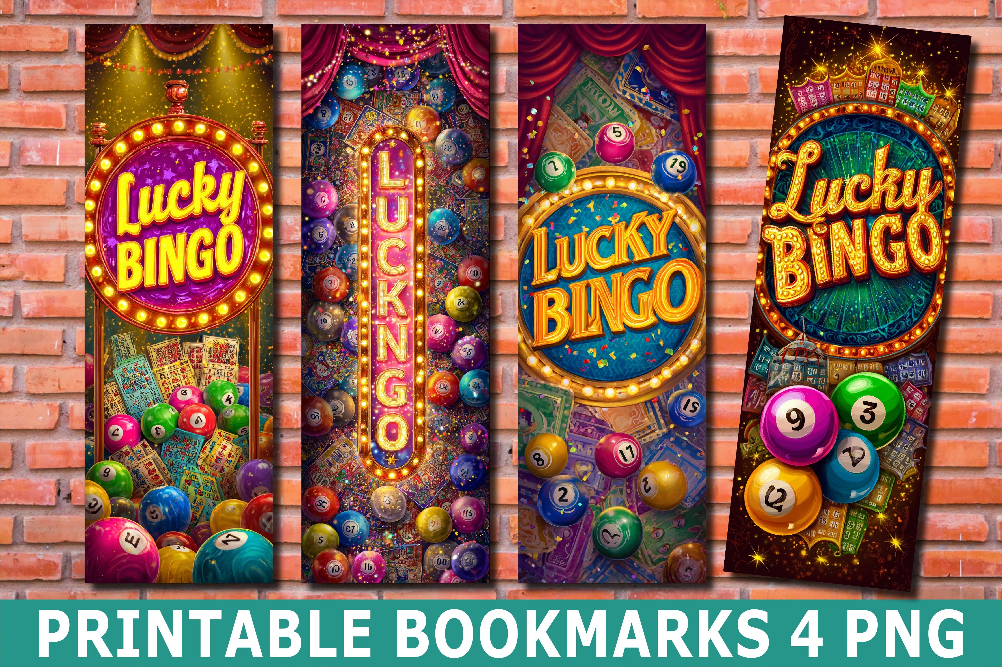 Lucky Bingo Board Game PNG Bookmark