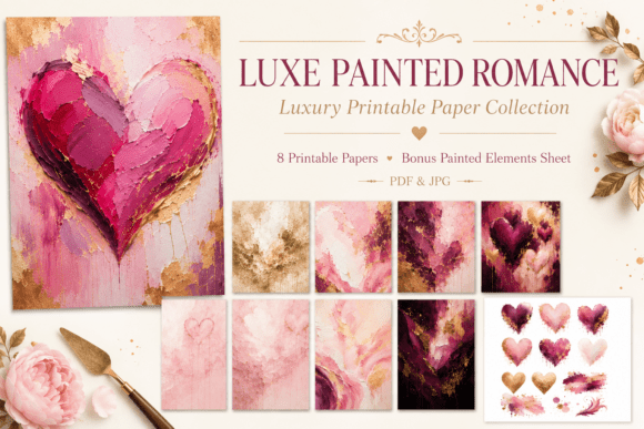 Luxe Painted Romance Papers Backgrounds