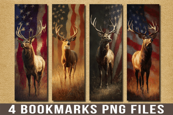 Majestic Buck American Flag Bookmark