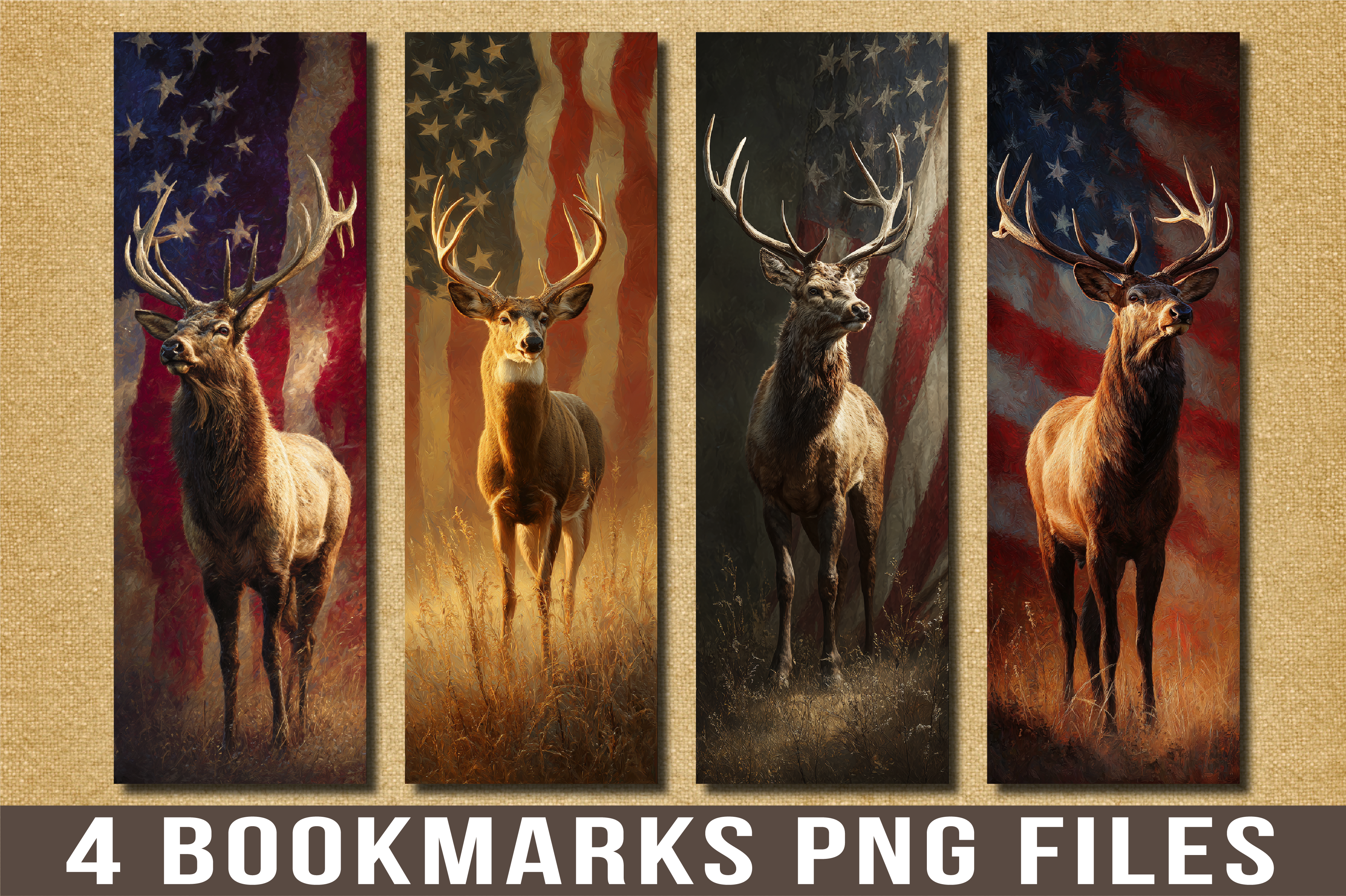 Majestic Buck American Flag Bookmark