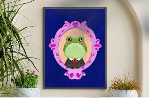 Mr. Froggy Vintage Framed Portrait