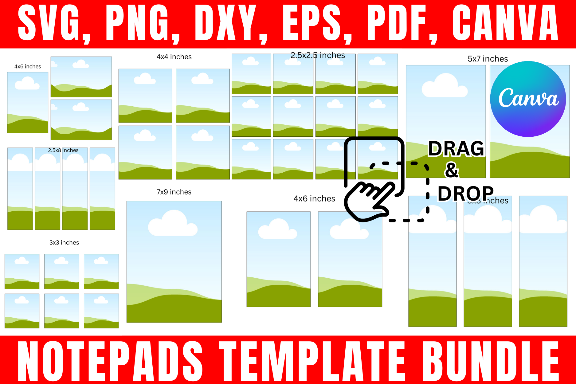 Notepads Editable Template Bundle