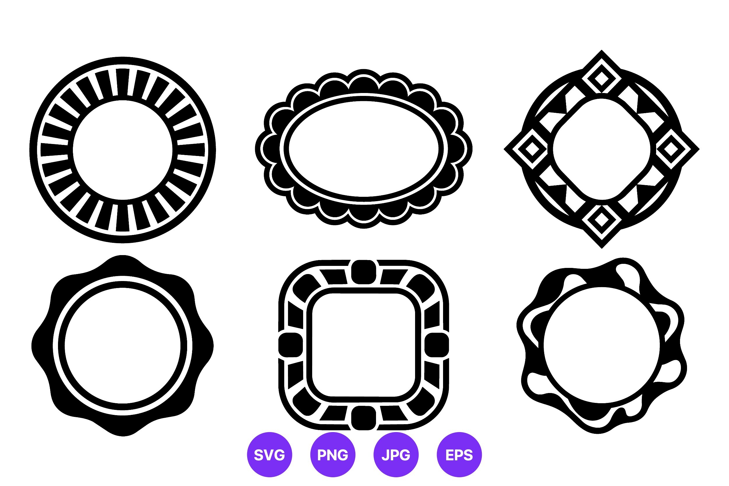 Ornamental Round and Square Badge Shapes
