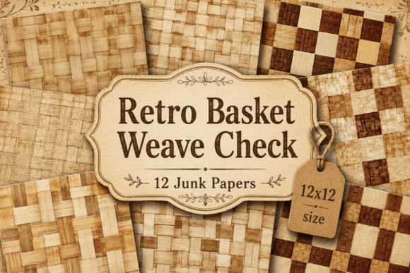 Retro Basket Weave Check Texture