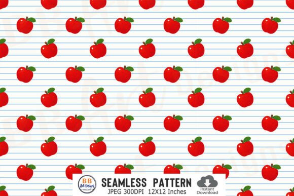 School Teacher Apple Seamless Pattern