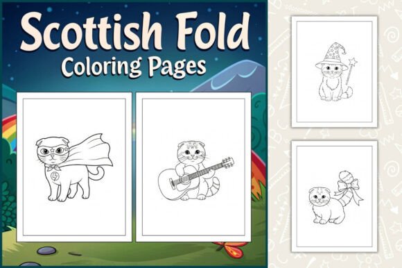 Scottish Fold Coloring Pages for Kids