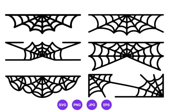 Spider Web Border Line Art