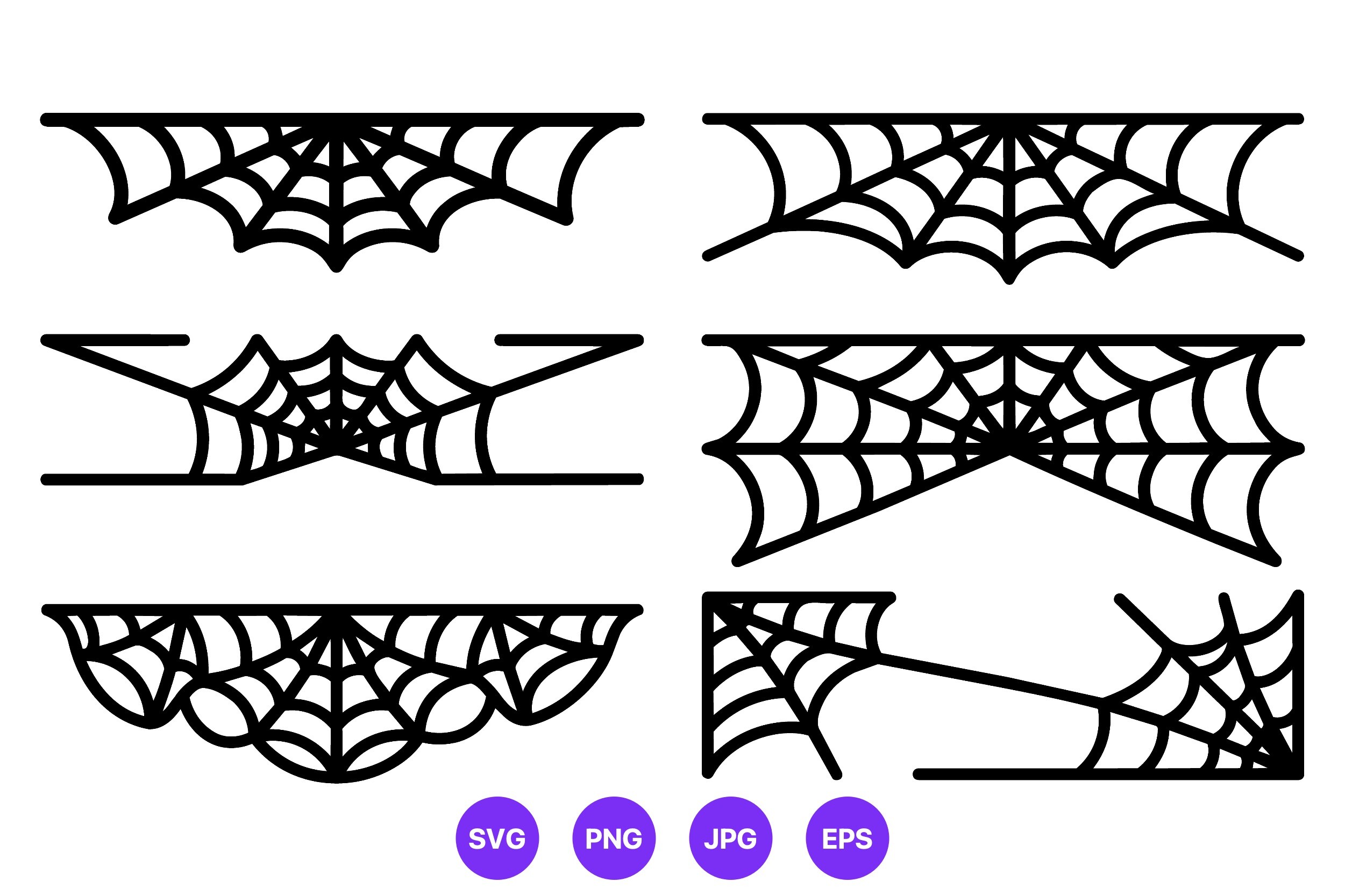 Spider Web Border Line Art