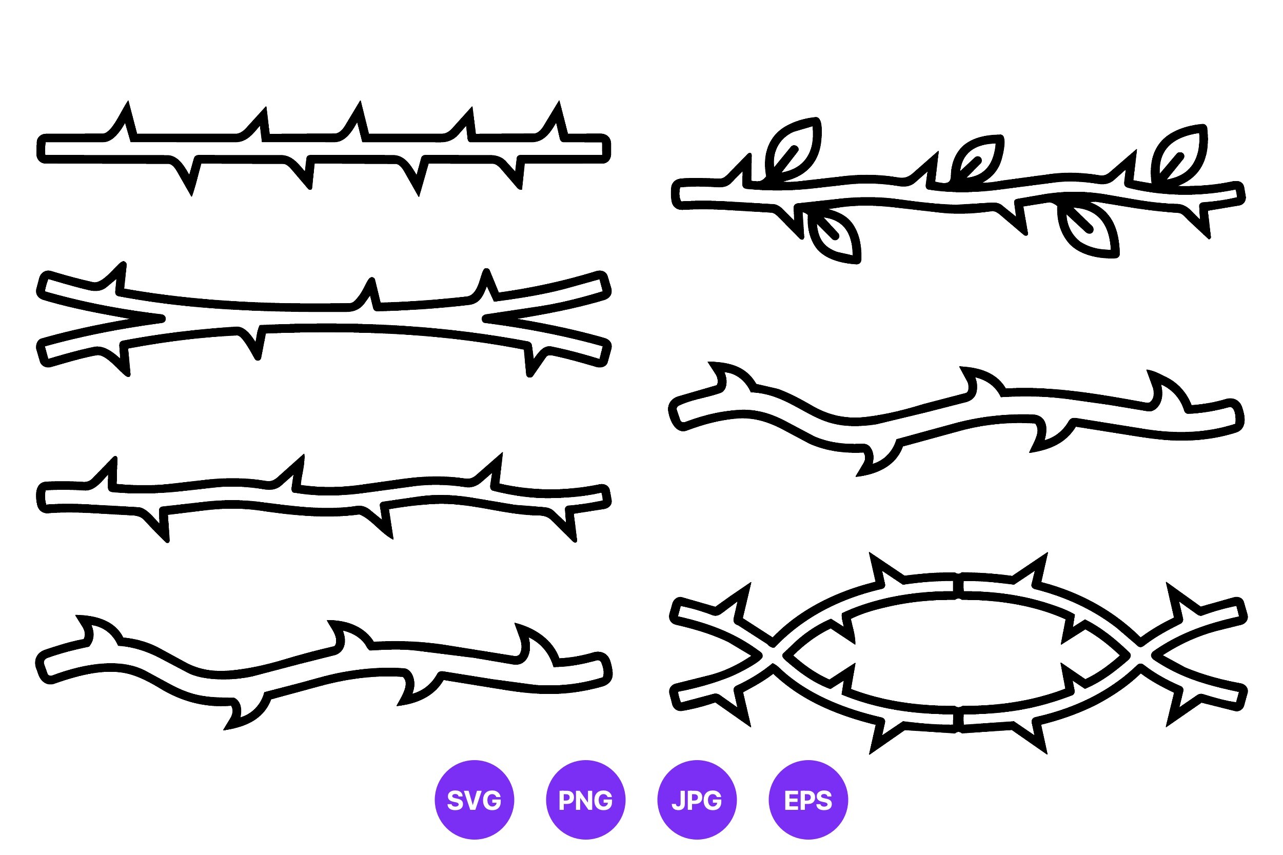 Thorny Branch Line Art Vector