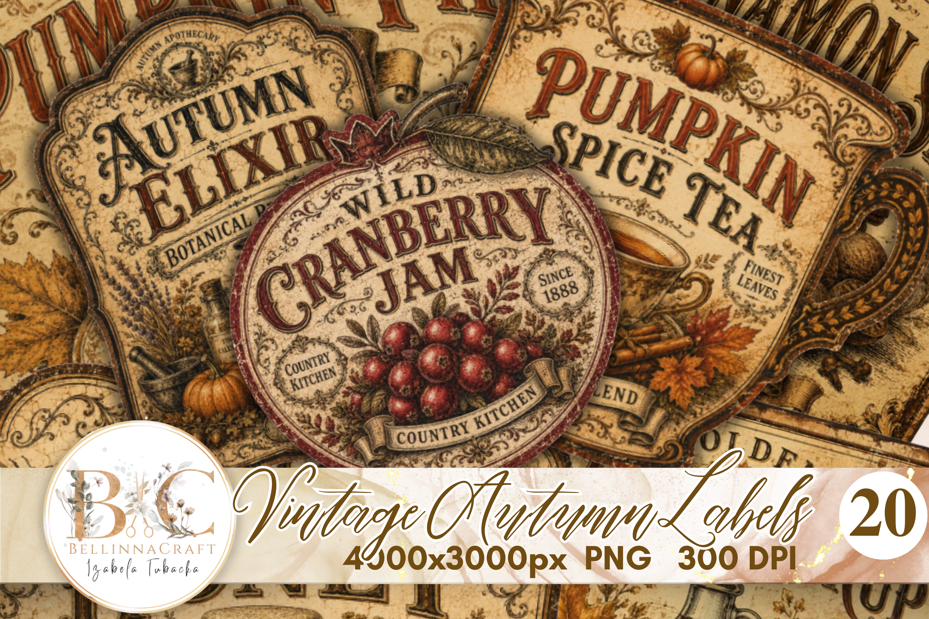 Vintage Autumn Labels Bundle