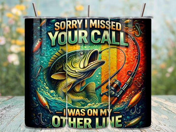 Vintage Funny Bass Fishing Tumbler Wrap
