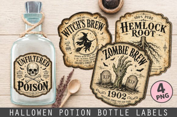 Vintage Halloween Apothecary Labels