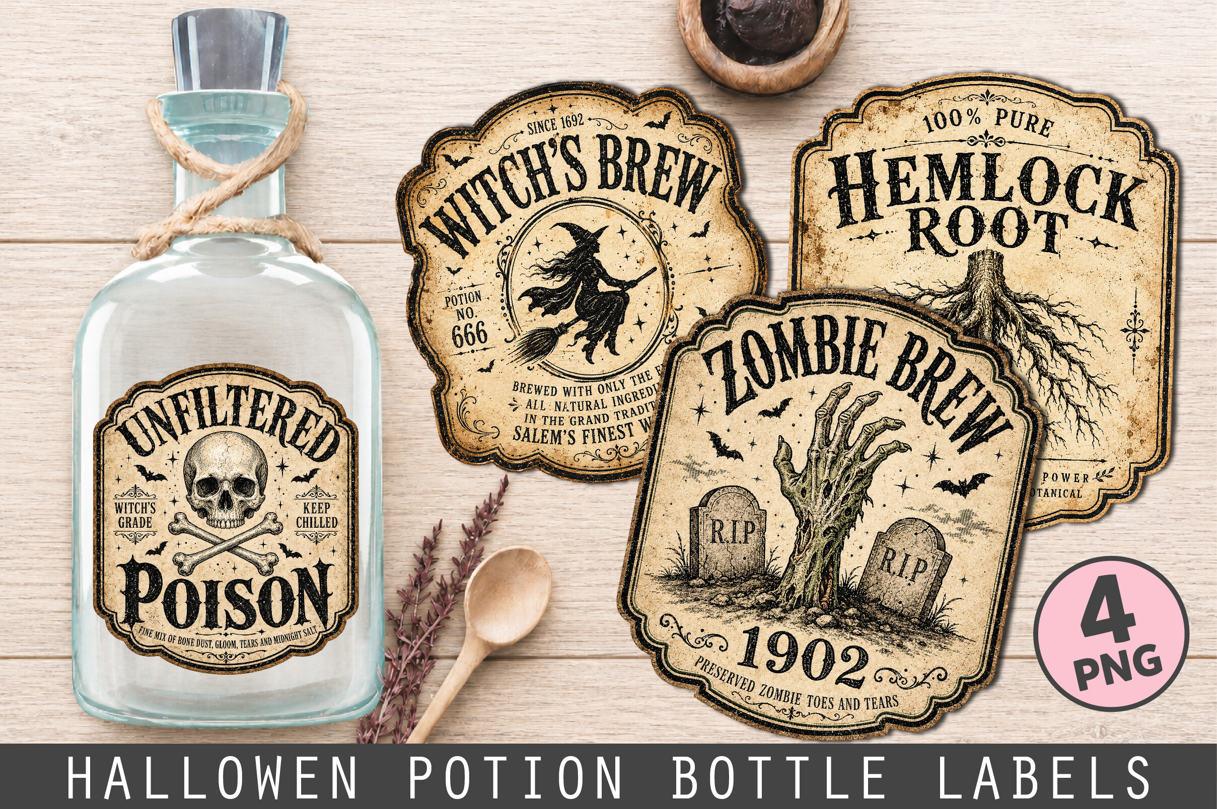 Vintage Halloween Apothecary Labels