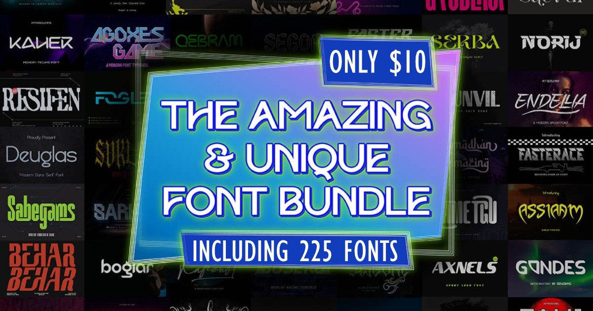The Amazing & Unique Font Bundle Bundle · Creative Fabrica