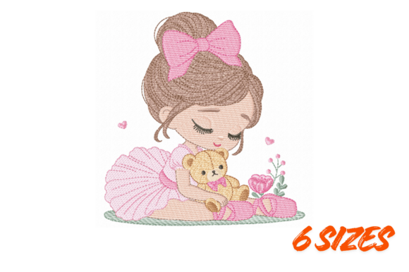 Ballerina Girl Embroidery Design File