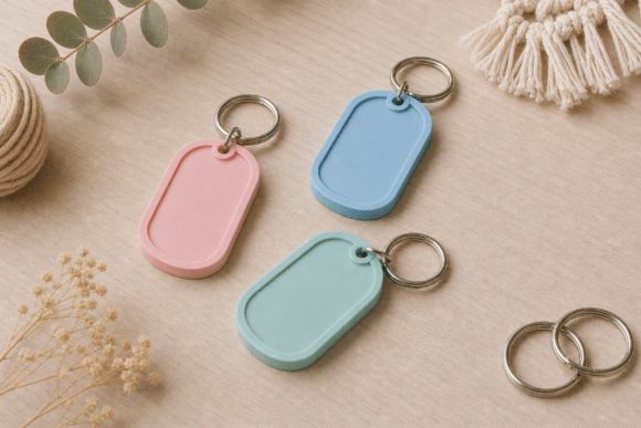 Blank Military Dog Tag STL | Customizable 3D Print Keychain Pendant - Image 1