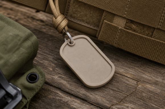 Blank Military Dog Tag STL | Customizable 3D Print Keychain Pendant - Image 2