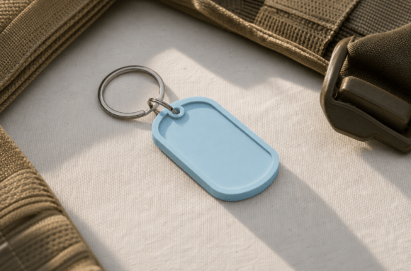 Blank Military Dog Tag STL | Customizable 3D Print Keychain Pendant - Image 3