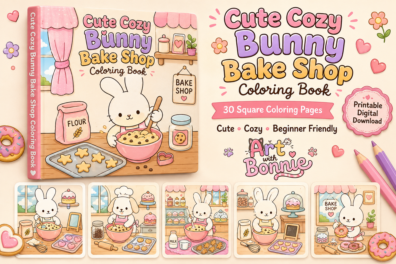 Bunny Bake Shop Coloring Pages for Kids