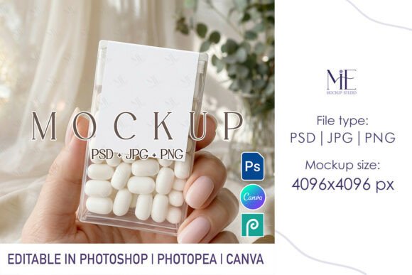 Candy Label Sticker Mockup PSD Canva