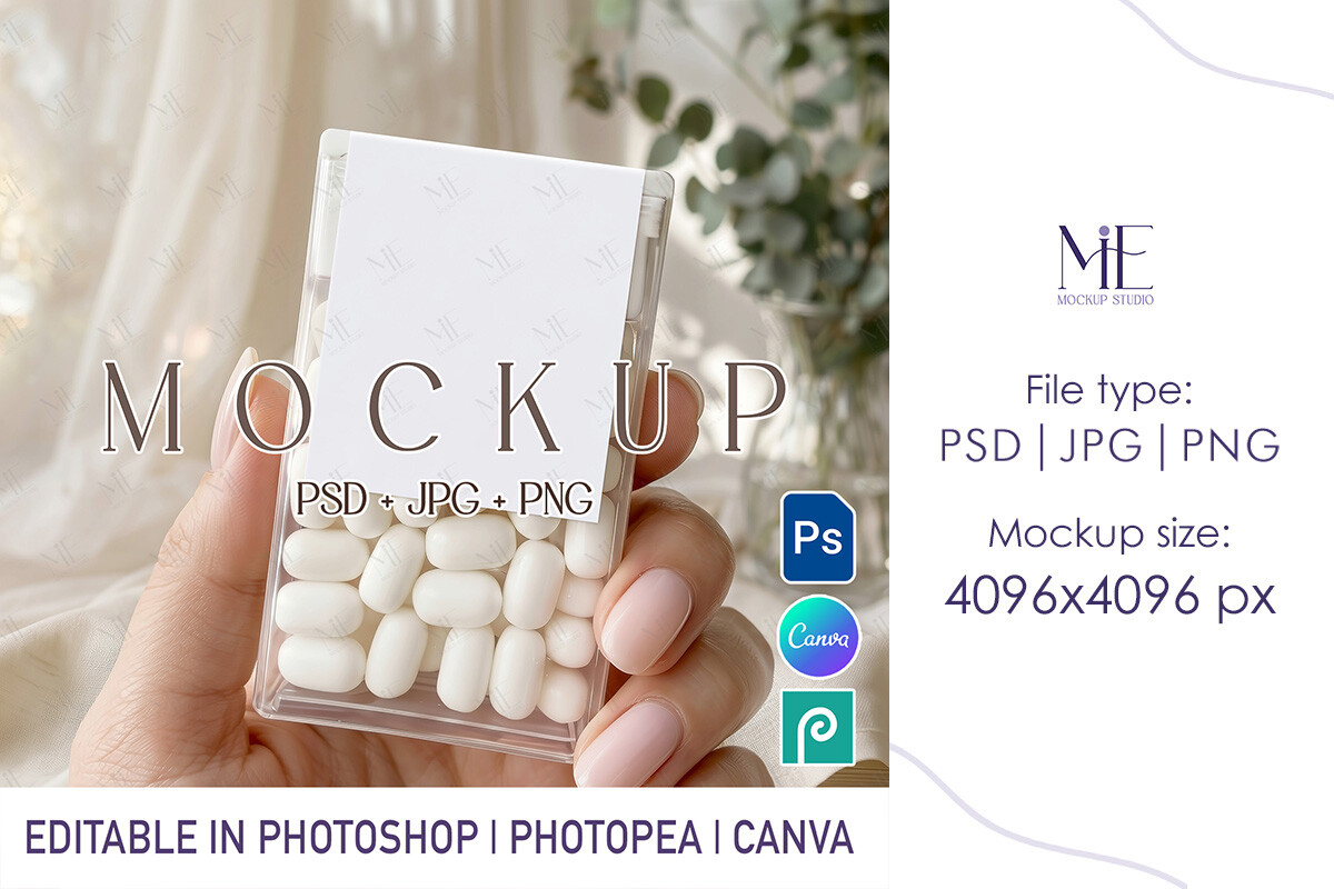 Candy Label Sticker Mockup PSD Canva