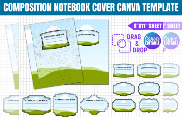 Composition Notebook Cover Canva Templat