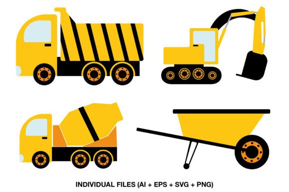 Construction Vehicles Clipart Set