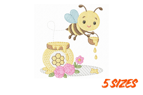 Cute Bee Embroidery Design Pattern File