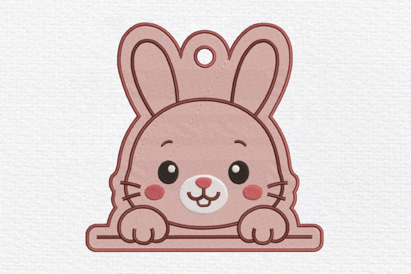 Cute Bunny Peek Embroidery Design