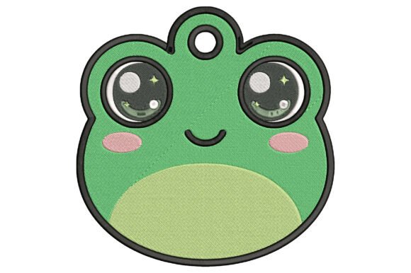 Cute Frog Keychain Embroidery Design