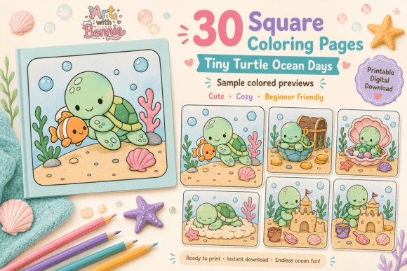 Cute Sea Turtle Coloring Pages for Kids