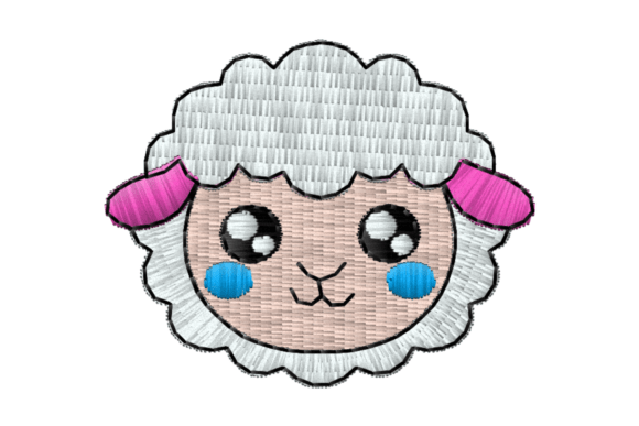 Cute Sheep Face Embroidery Design