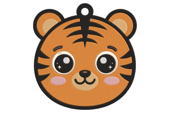 Cute Tiger Keychain Embroidery Design