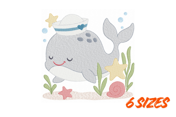 Cute Whale Embroidery Design Pattern Kit
