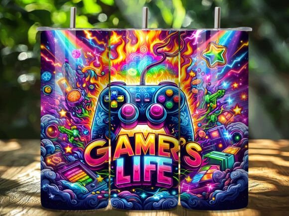 Cyberpunk Gamers Life Tumbler Wrap