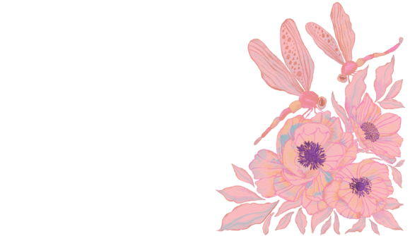 Dragonfly Watercolor Poppy Clipart PNG