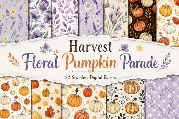 Harvest Floral Pumpkin Parade – Pattern