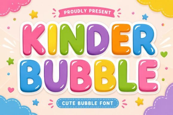 Kinder Bubble Display Font By 29Graphic
