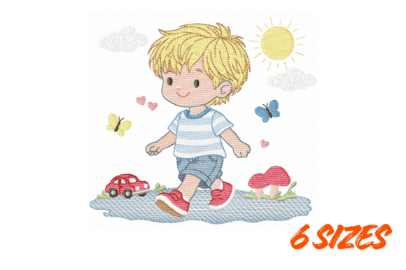 Little Boy Embroidery Design Pattern
