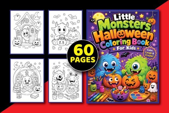 Little Monsters Halloween Coloring Book Pages