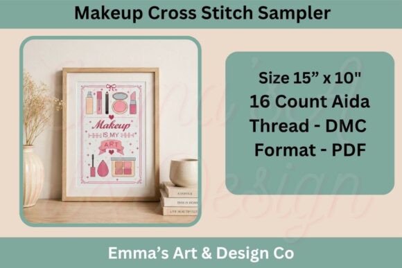 Makeup Cross Stitch Sampler Pattern