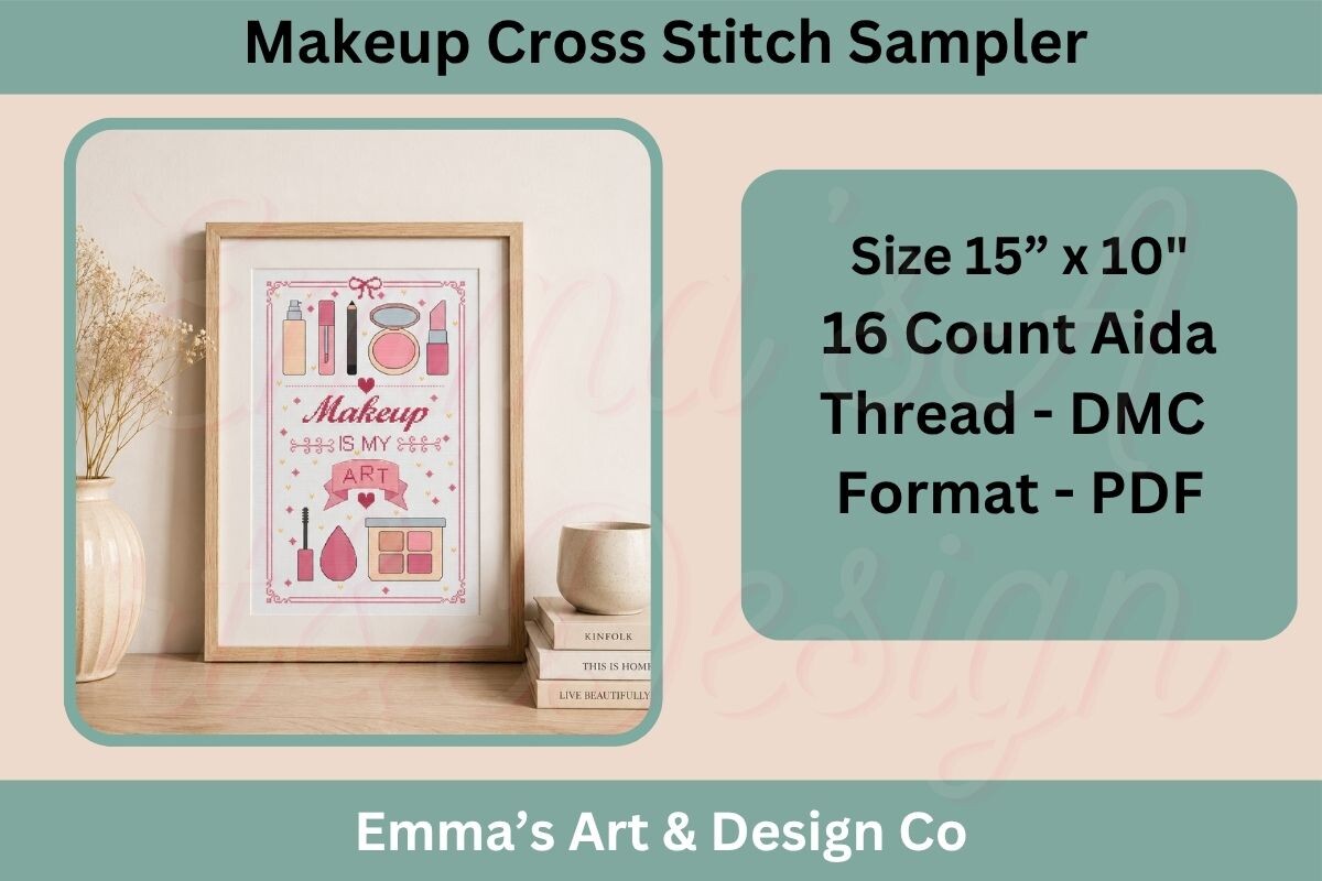 Makeup Cross Stitch Sampler Pattern