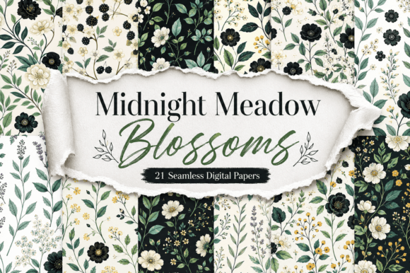 Midnight Meadow Blossoms – Minimal