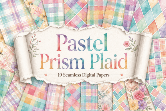 Pastel Prism Plaid – Digital Seamless