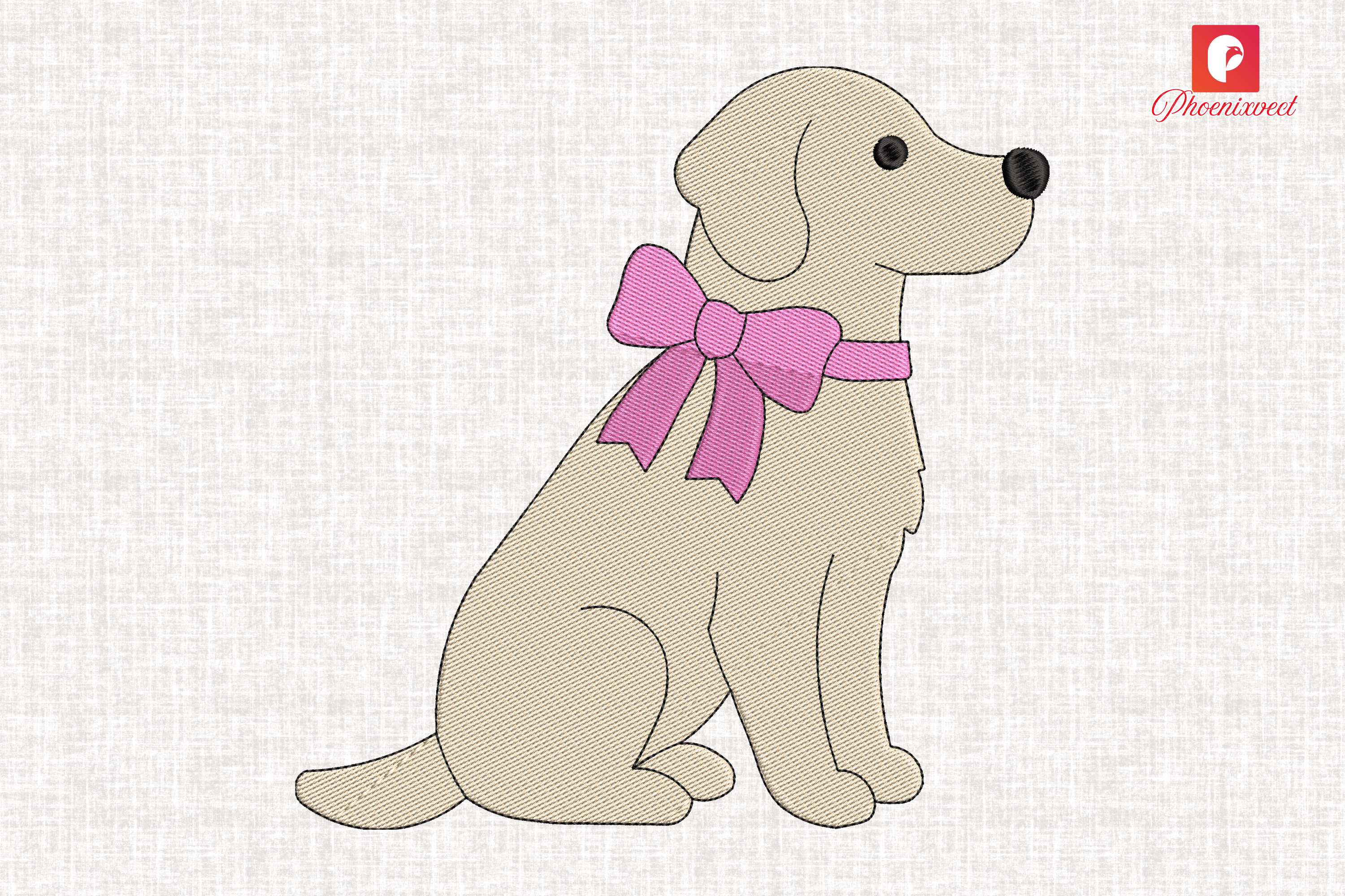 Pink Bow Labrador Dog