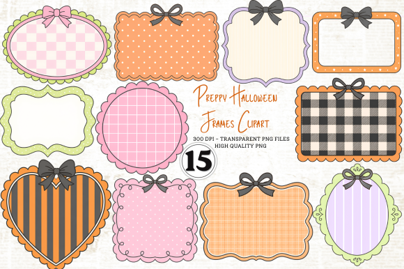 Preppy Halloween Frames Clipart