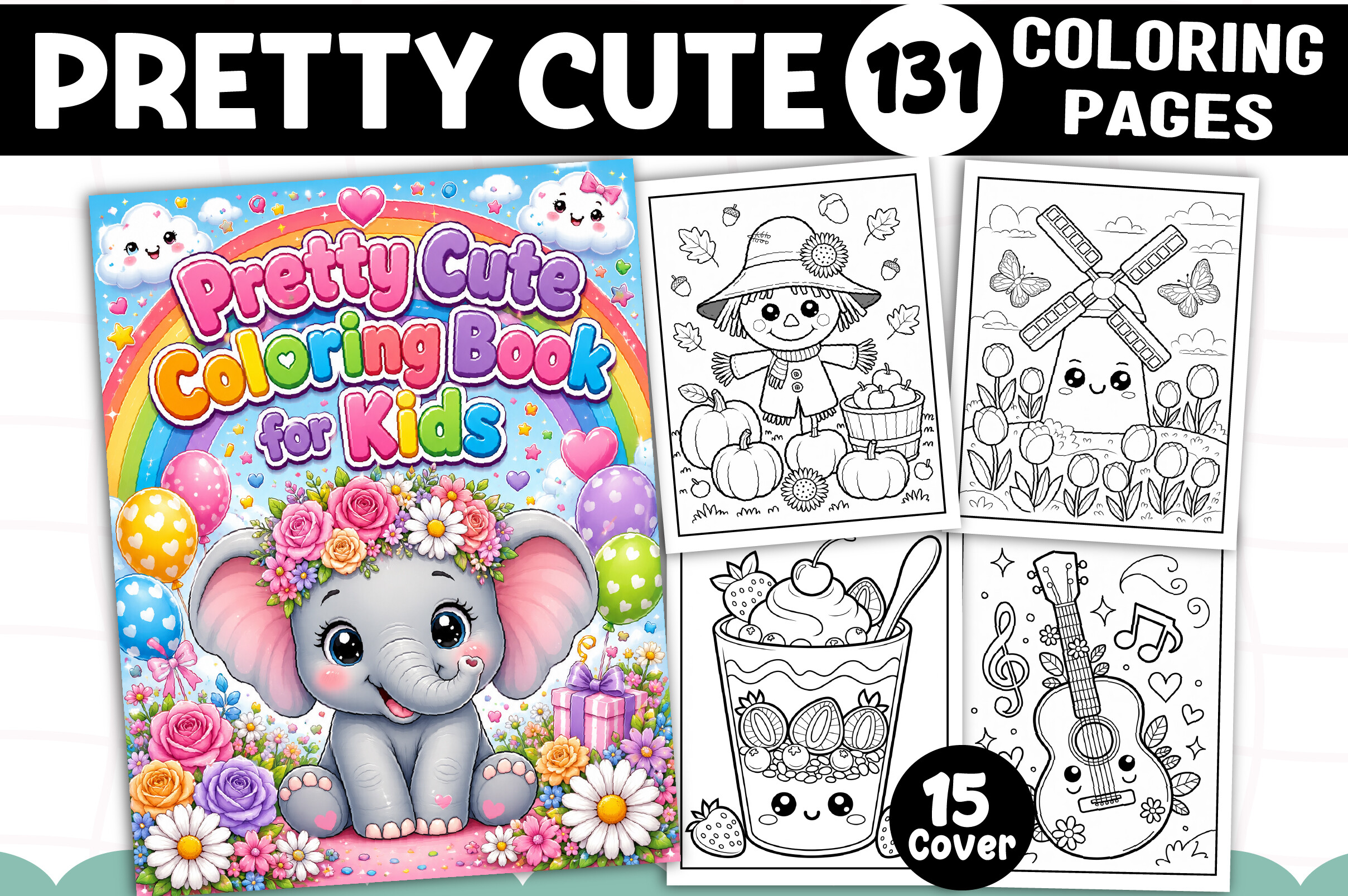 Pretty Cute Coloring Pages for Kids