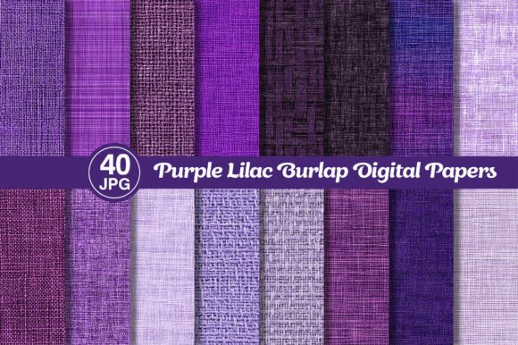 Purple Lilac Burlap Digital Papers