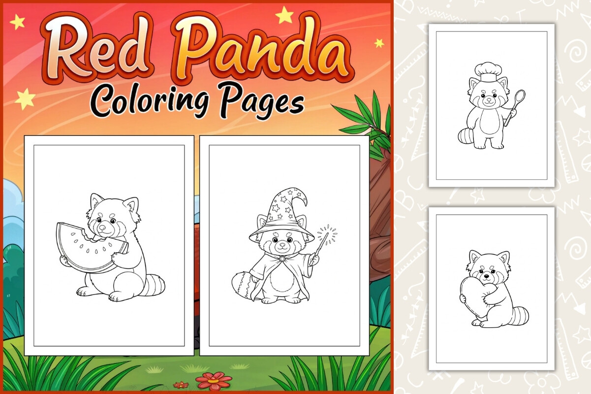Red Panda Coloring Pages for Kids